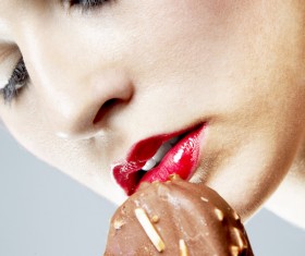 Girl eating ice cream Stock Photo 02
