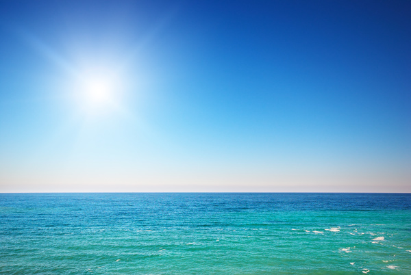 Glaring sunshine and blue calm sea Stock Photo 02