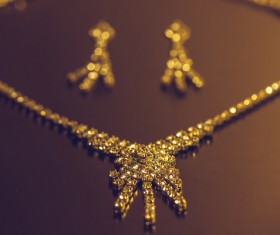 Gold jewelry necklace Stock Photo 02