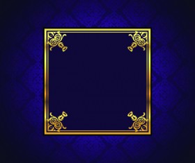 Golden frame with vintage purple background vector