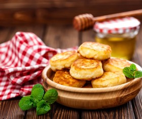 Golden pancakes Stock Photo 01