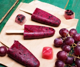 Grape flavors popsicles Stock Photo 01