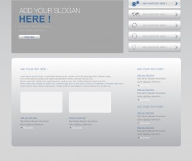 Gray styles website template vector