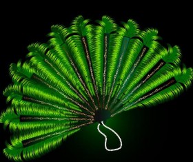 Green feather folding vector