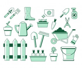 Green gardening icons