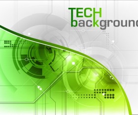 Green tech background with abstract elements vector