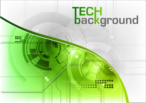 Green tech background with abstract elements vector