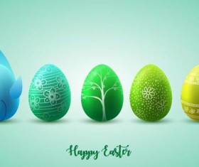 Green with yellow easter egg illustration vector