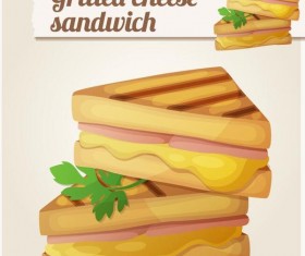 Grilled cheese sandwich vector material