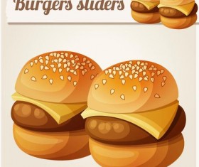 Hamburger fast food vector material 02