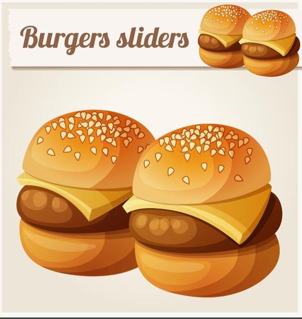 Hamburger fast food vector material 02