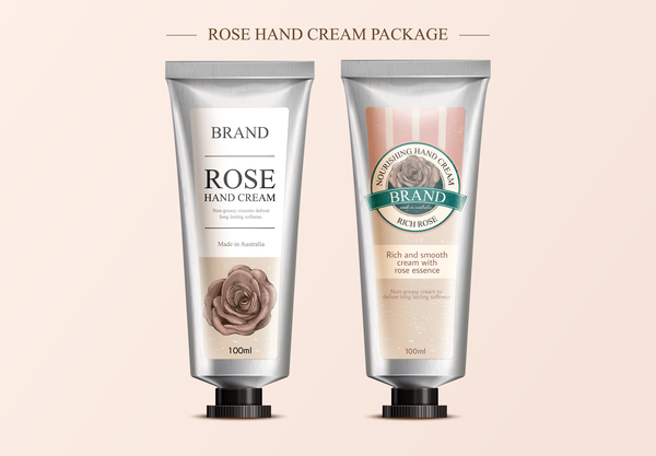Hand cream package template vector 01