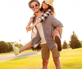 Happy Lovers outing Stock Photo 03