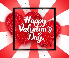 Happy Valentines Day Sale Card Vector Material