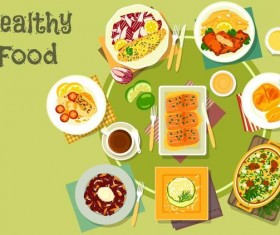 Healthy food flat vector 03