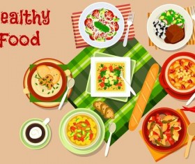 Healthy food flat vector 07