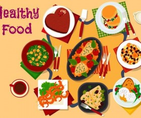Healthy food flat vector 08