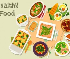 Healthy food flat vector 09