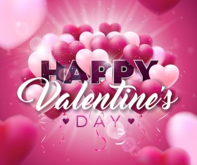 Heart balloon and blurs valentine background vector