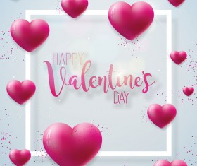 Heart balloon with valentine frame vector