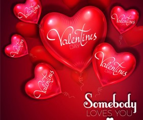 Heart shape balloon with valentine background vector