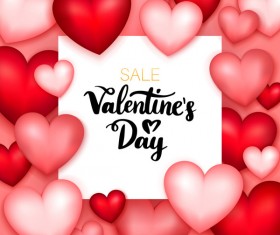 Heart shape frame with valentine sale background vector