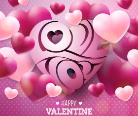 Heart shape valentine card with cricle dot pattern vector