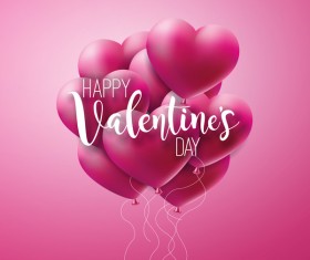 Heart shape with pink valentine background vector