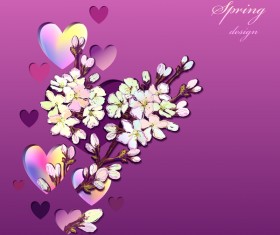 Heart with spring flower vector