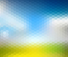 Hexagon pattern with blurs background vector set 04