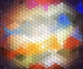 Hexagon pattern with blurs background vector set 07