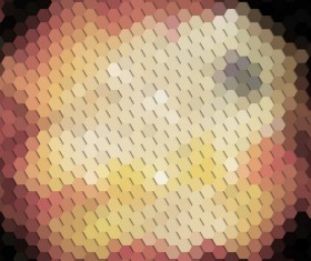 Hexagon pattern with blurs background vector set 08