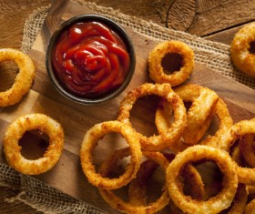 Home-made fried onion rings Stock Photo 01
