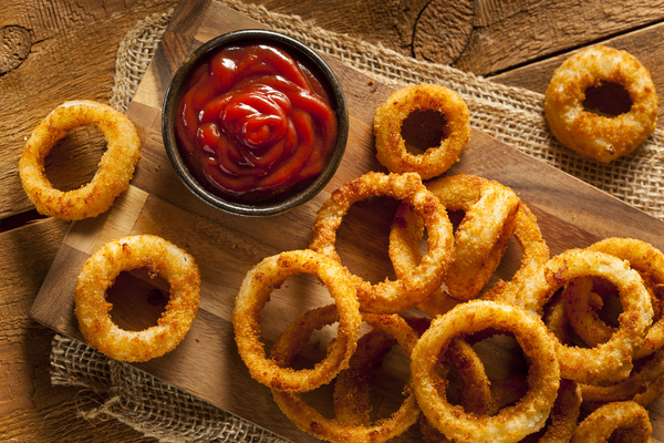 Home-made fried onion rings Stock Photo 01