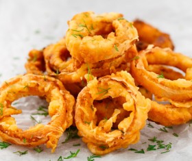 Home-made fried onion rings Stock Photo 02