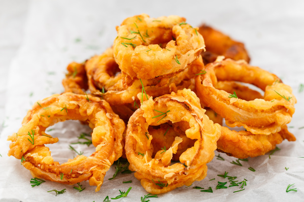 Home-made fried onion rings Stock Photo 02