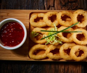 Home-made fried onion rings Stock Photo 05