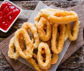 Home-made fried onion rings Stock Photo 06