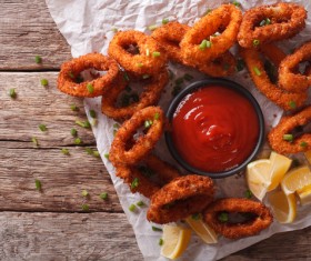 Home-made fried onion rings Stock Photo 08