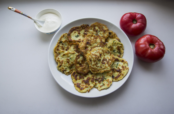 Homemade delicious zucchini fritters Stock Photo 01