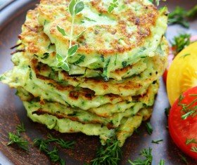 Homemade delicious zucchini fritters Stock Photo 03