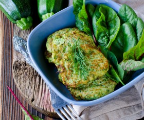 Homemade delicious zucchini fritters Stock Photo 05