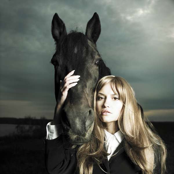 Horse and woman Stock Photo 01