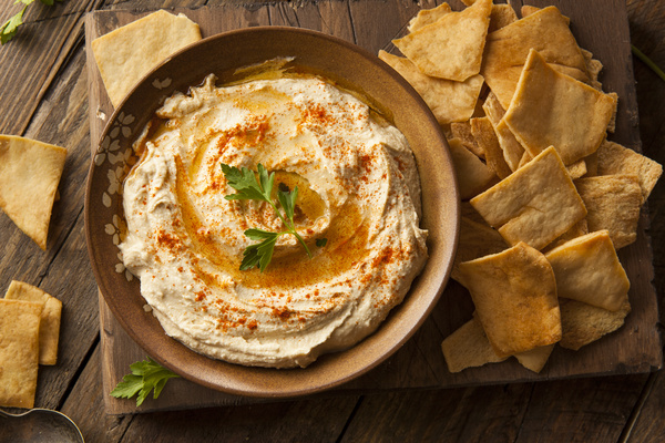 Hummus and bread Stock Photo 01