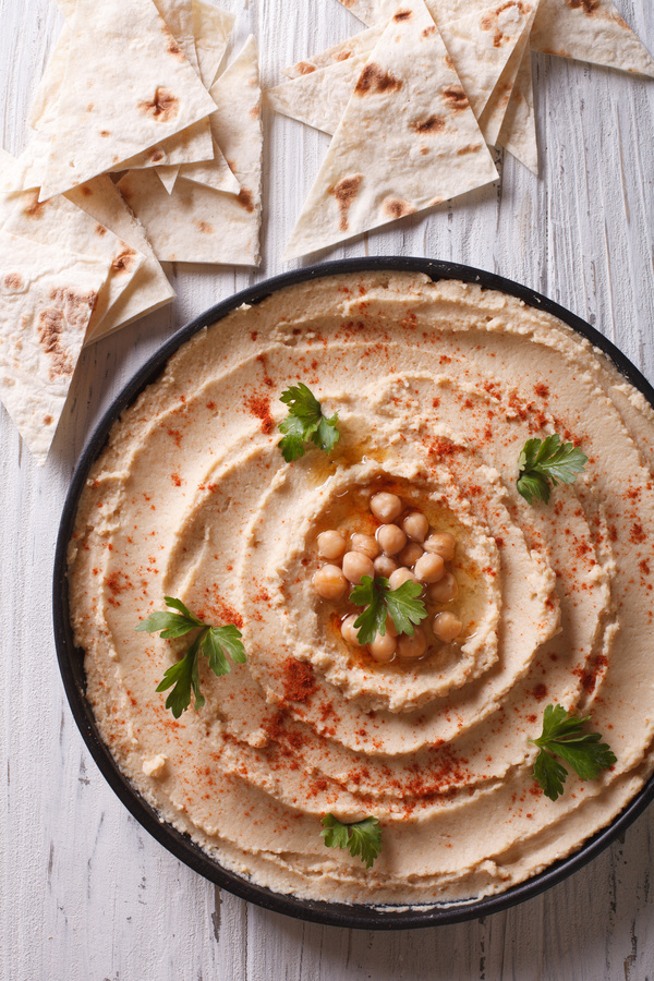 Hummus and bread Stock Photo 03