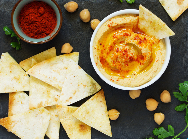 Hummus and bread Stock Photo 04