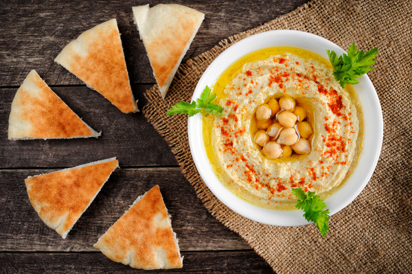 Hummus and bread Stock Photo 05