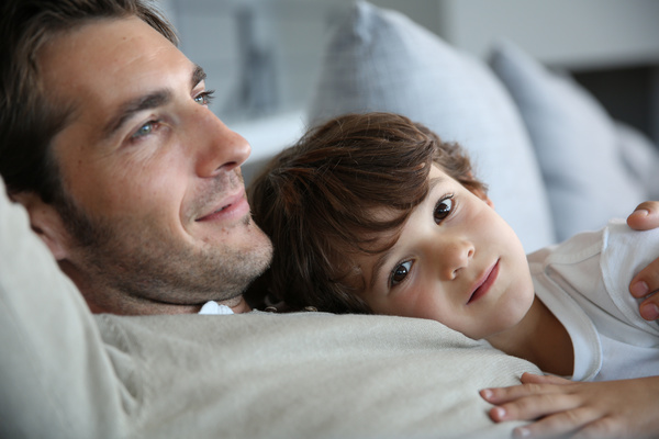 Intimate father and son Stock Photo 01