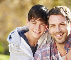 Intimate father and son Stock Photo 02