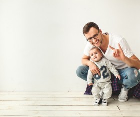 Intimate father and son Stock Photo 04